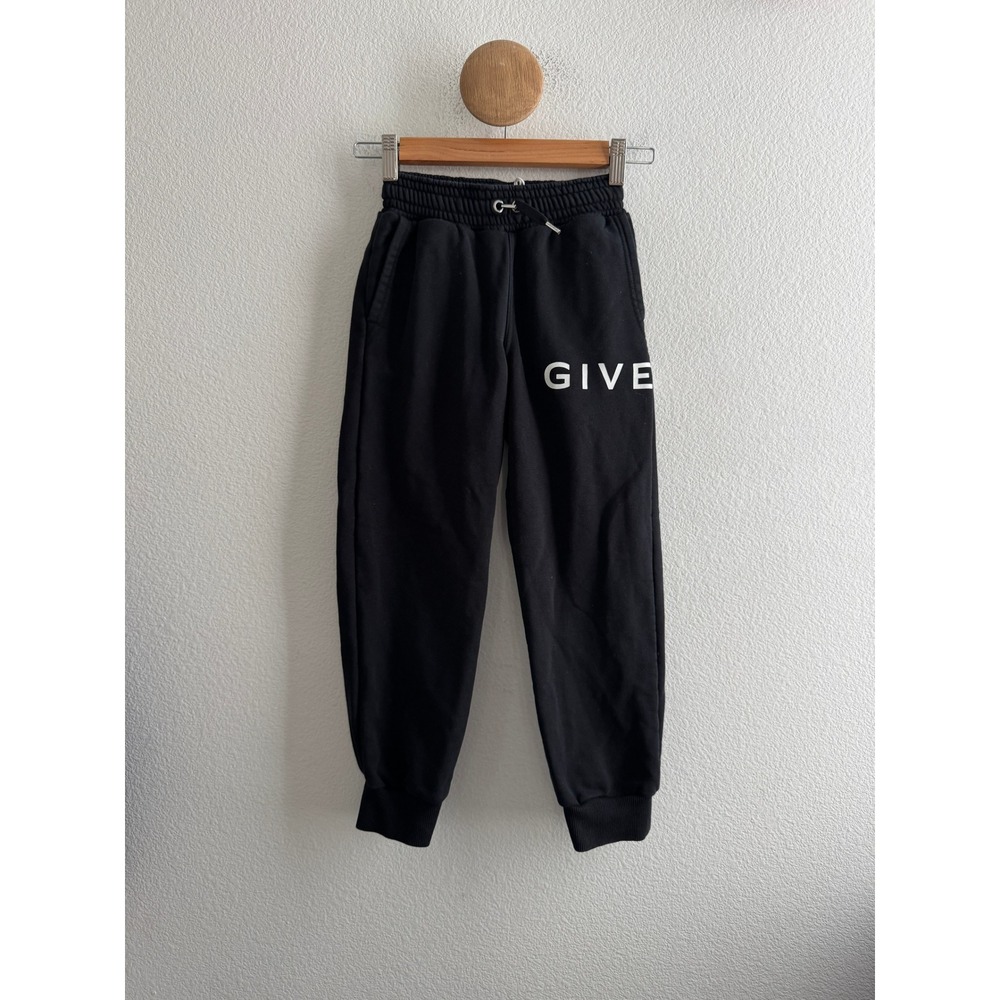 Givenchy Kids Black Logo Sweatpants 4G Emblem Joggers Size 8 Years Old